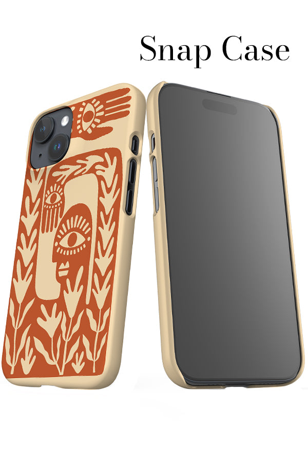 Abstract Face iPhone Snap Phone Case (Burnt Orange Beige) | Harper & Blake