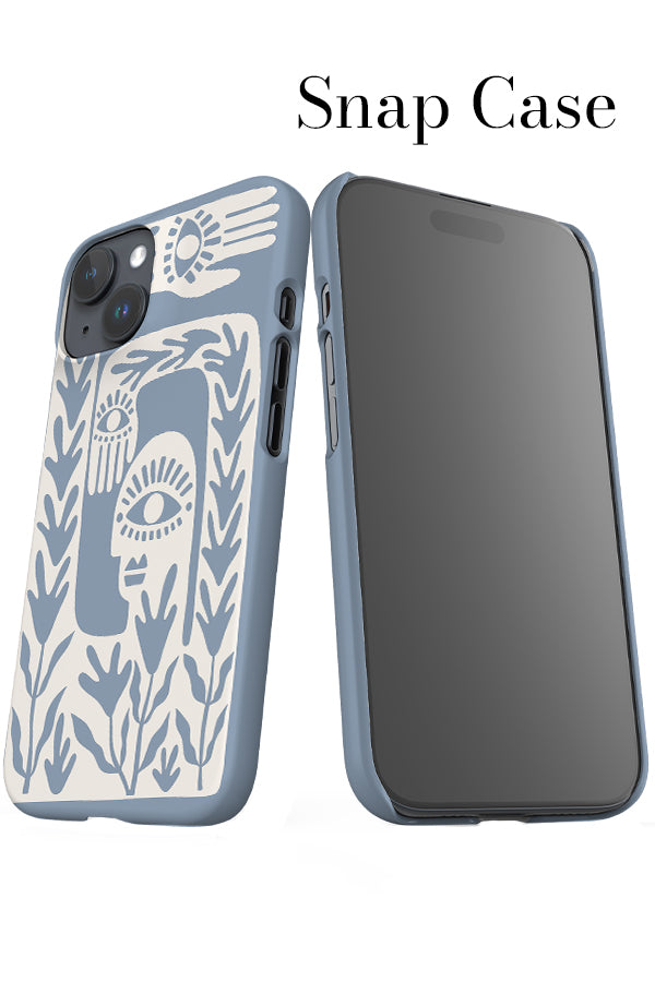 Abstract Face iPhone Snap Phone Case (Dusty Blue) | Harper & Blake