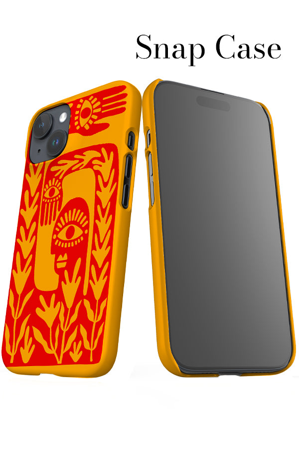 Abstract Face iPhone Snap Phone Case (Yellow) | Harper & Blake