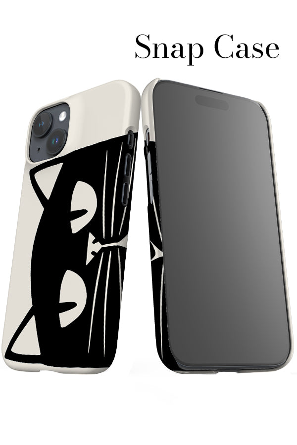 Cat Head iPhone Snap Phone Case (Beige Black) | Harper & Blake