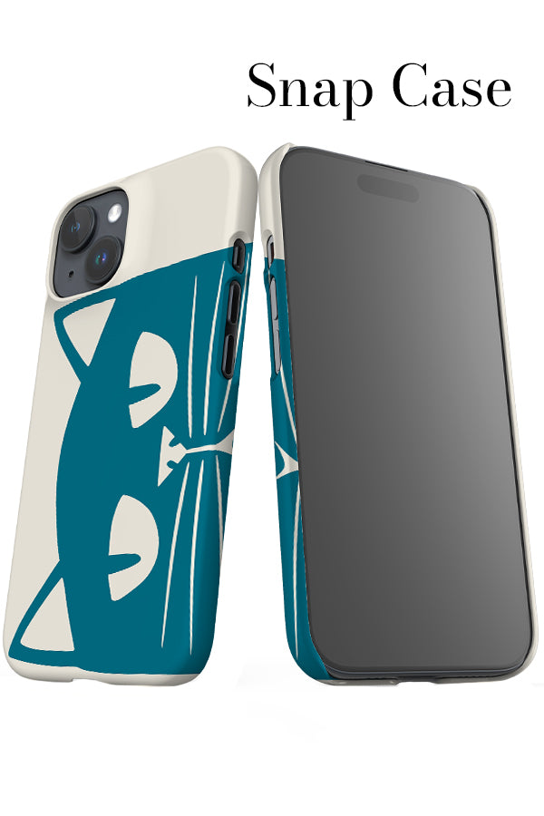 Cat Head iPhone Snap Phone Case (Beige Blue) | Harper & Blake