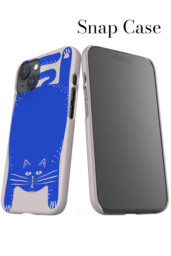 Cat Texture iPhone Snap Phone Case (Off White & Blue) | Harper & Blake