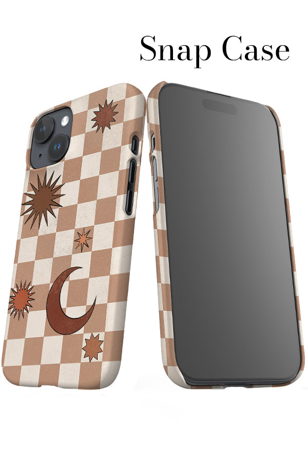 Checkerboard iPhone Snap Phone Case (Brown) | Harper & Blake