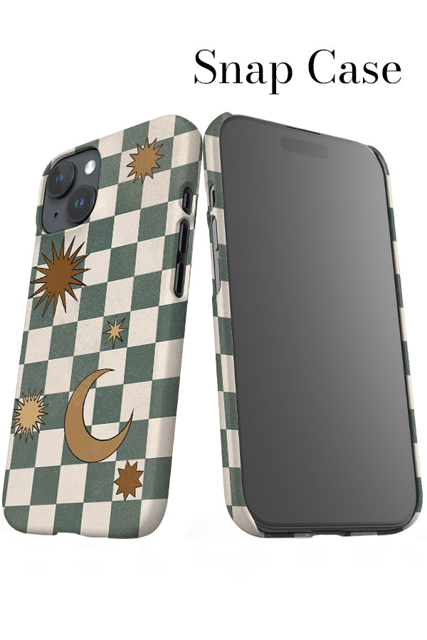 Checkerboard iPhone Snap Phone Case (Green) | Harper & Blake