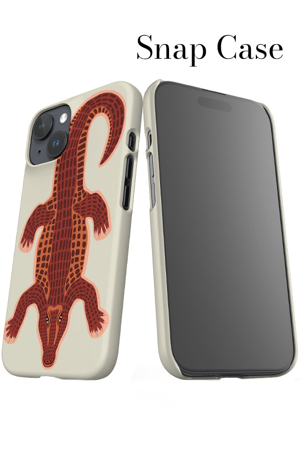 Colourful Crocodile iPhone Snap Phone Case (Off-White & Orange) | Harper & Blake