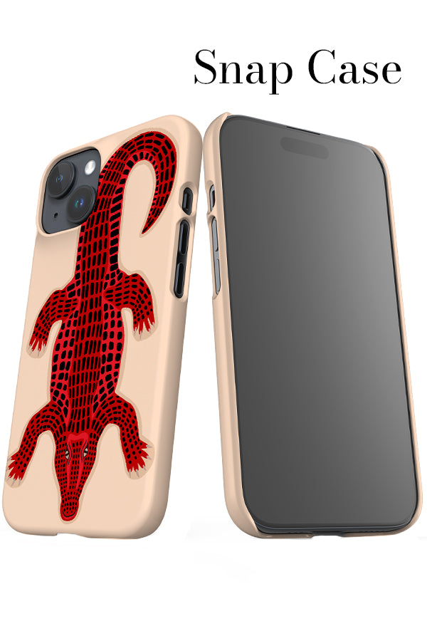 Colourful Crocodile iPhone Snap Phone Case (Off-White & Red) | Harper & Blake