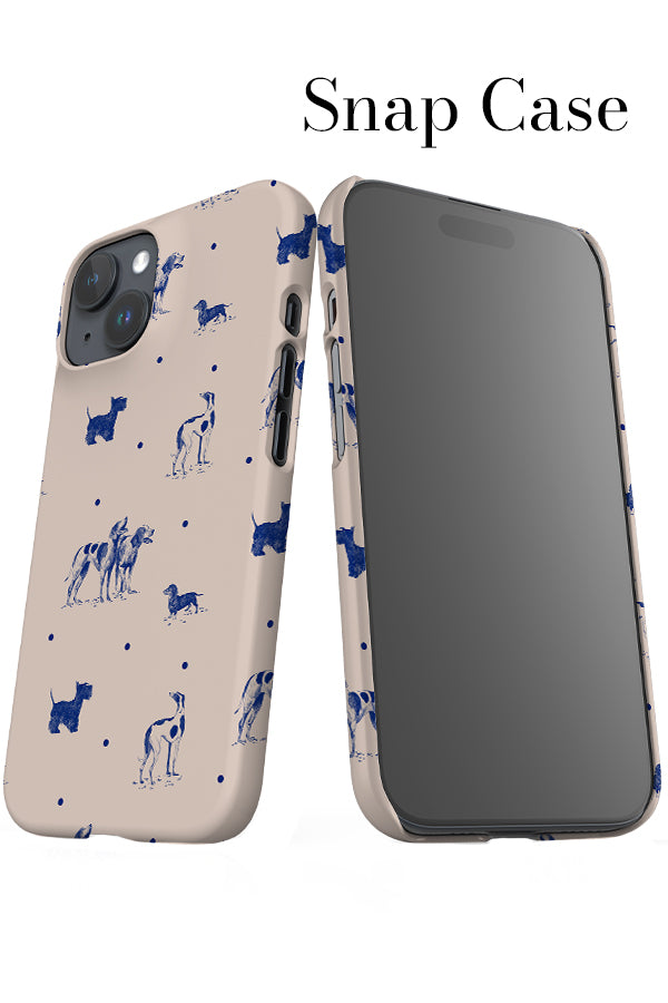 Dotty Dogs iPhone Snap Phone Case (Beige Blue) | Harper & Blake