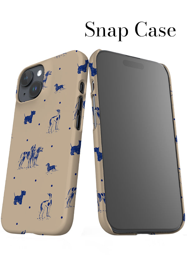Dotty Dogs iPhone Snap Phone Case (Tan Blue) | Harper & Blake