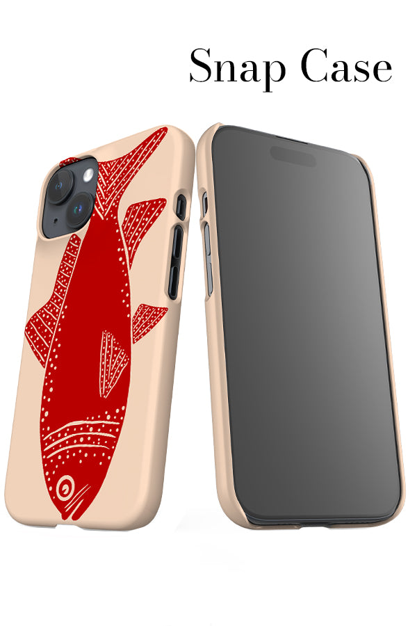 Fish iPhone Snap Phone Case (Off-White Red) | Harper & Blake
