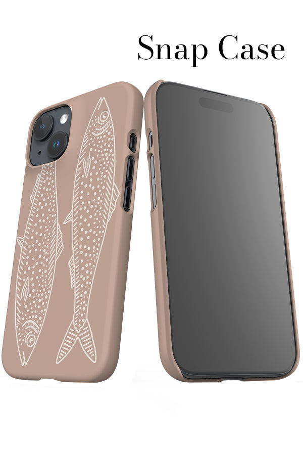 Line Art Fish iPhone Snap Phone Case (Pale Terracotta) | Harper & Blake