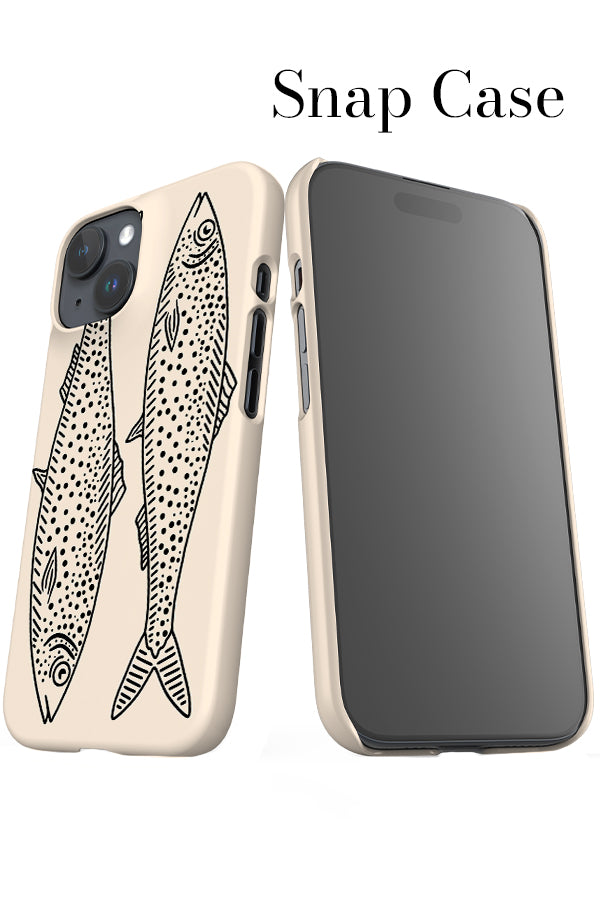 Line Art Fish iPhone Snap Phone Case (White & Black) | Harper & Blake