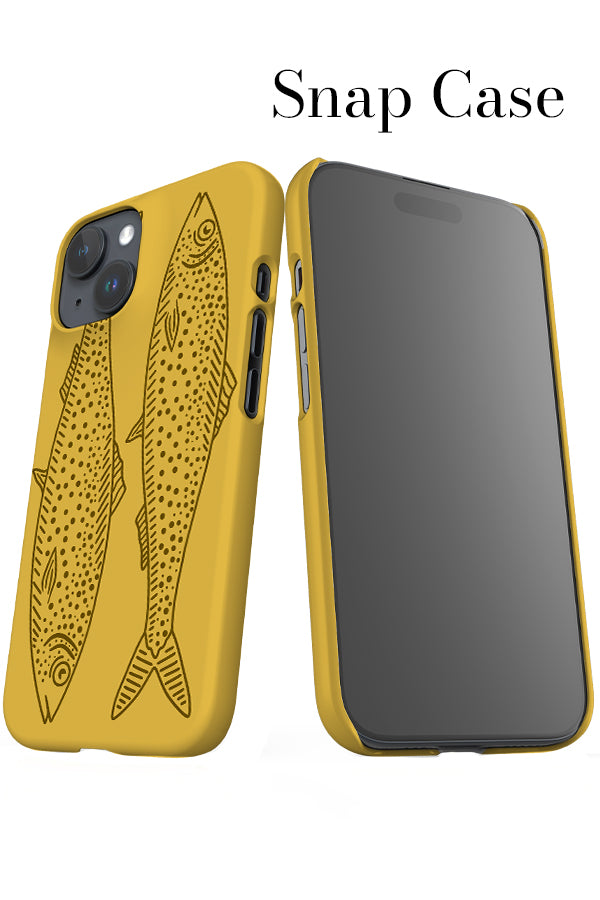 Line Art Fish iPhone Snap Phone Case (Yellow) | Harper & Blake