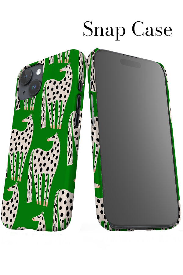 Horse Scatter iPhone Snap Phone Case (Green & White) | Harper & Blake
