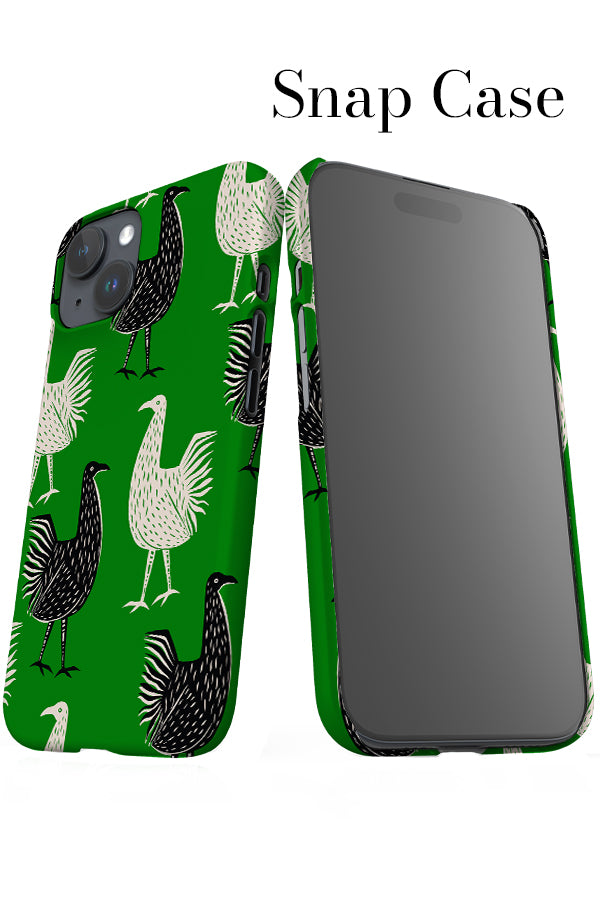 Jungle Chicken Scatter iPhone Snap Phone Case (Green) | Harper & Blake