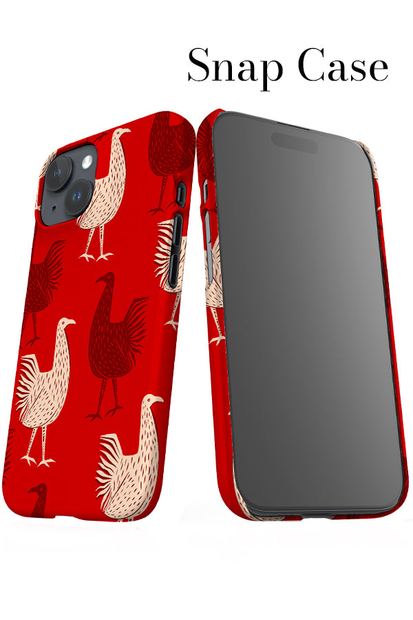Jungle Chicken Scatter iPhone Snap Phone Case (Red) | Harper & Blake