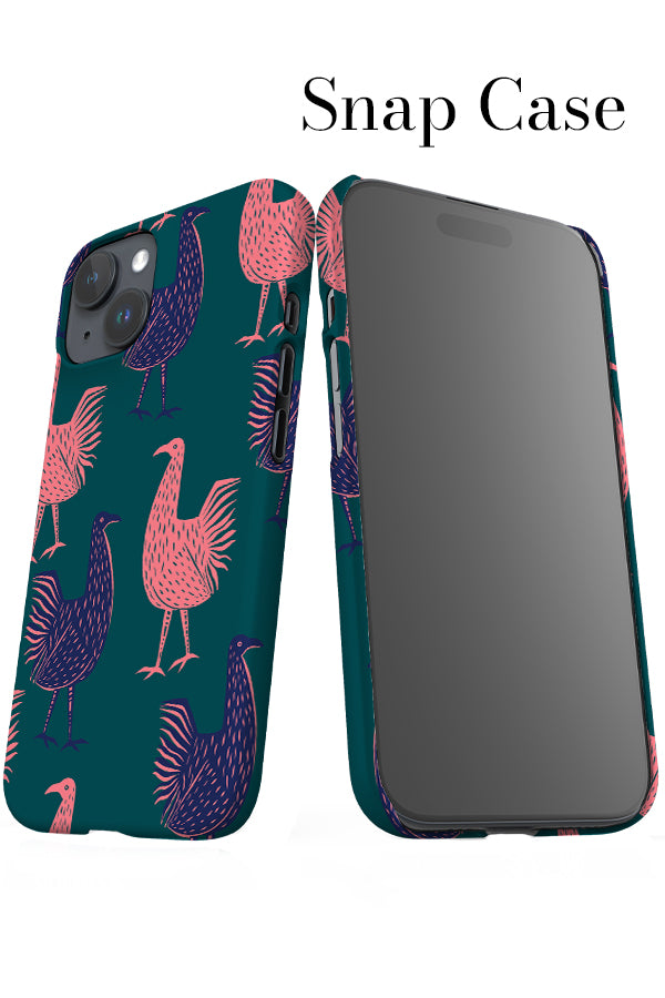 Jungle Chicken Scatter iPhone Snap Phone Case (Teal) | Harper & Blake