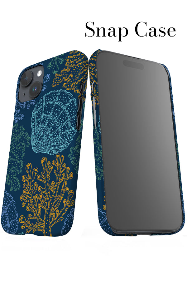 Large Coral Reef iPhone Snap Phone Case (Navy Multi) | Harper & Blake