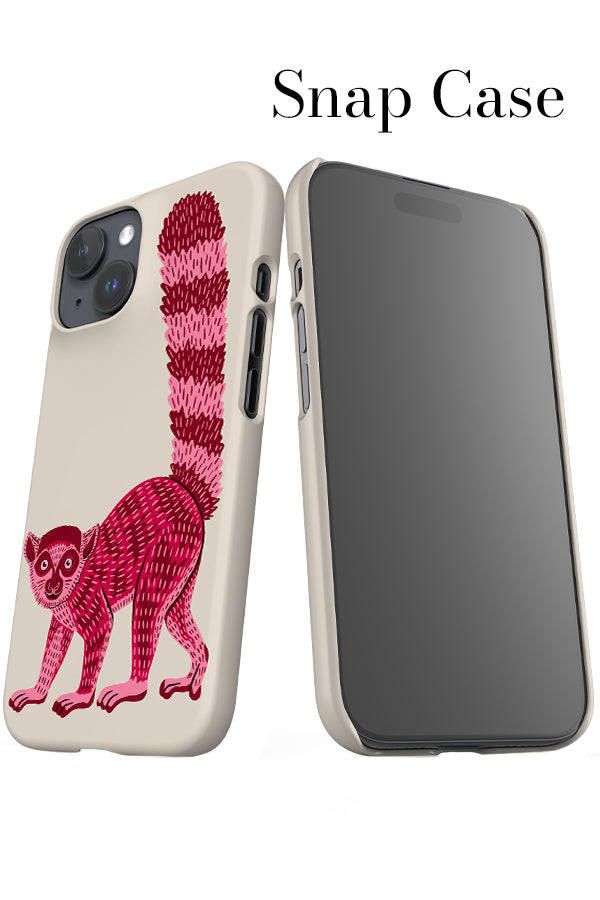 Lemur iPhone Snap Phone Case (Off-White & Pink) | Harper & Blake