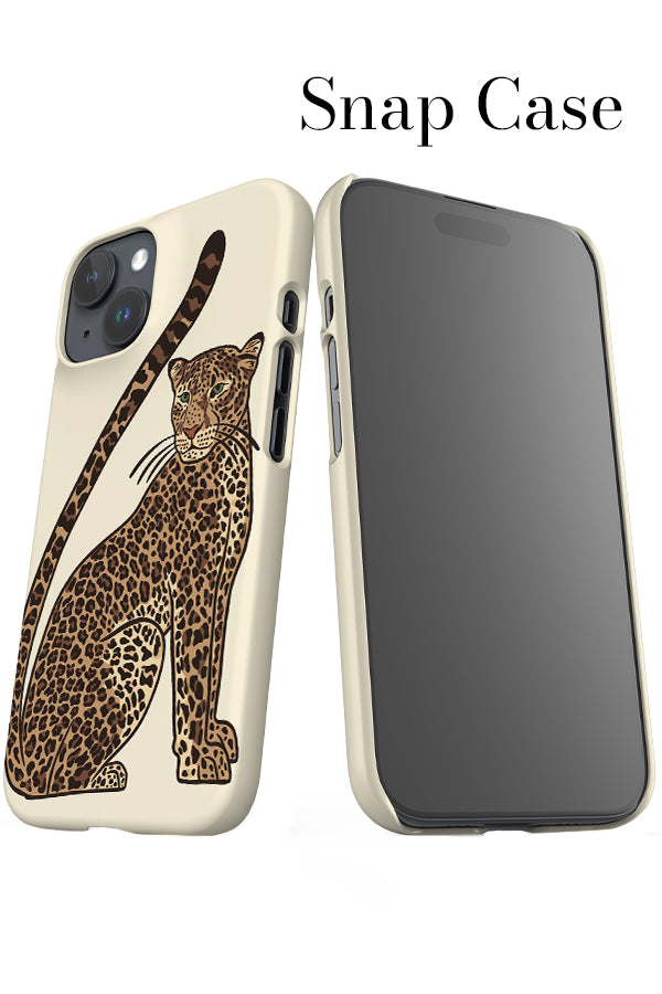Leopard Sitting iPhone Snap Phone Case (Off-White) | Harper & Blake