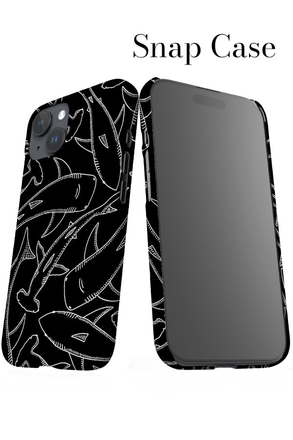Line Art Shark iPhone Snap Phone Case (Black) | Harper & Blake
