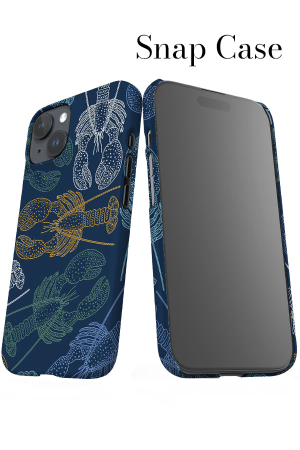 Lobster Scatter iPhone Snap Phone Case (Navy Multi) | Harper & Blake