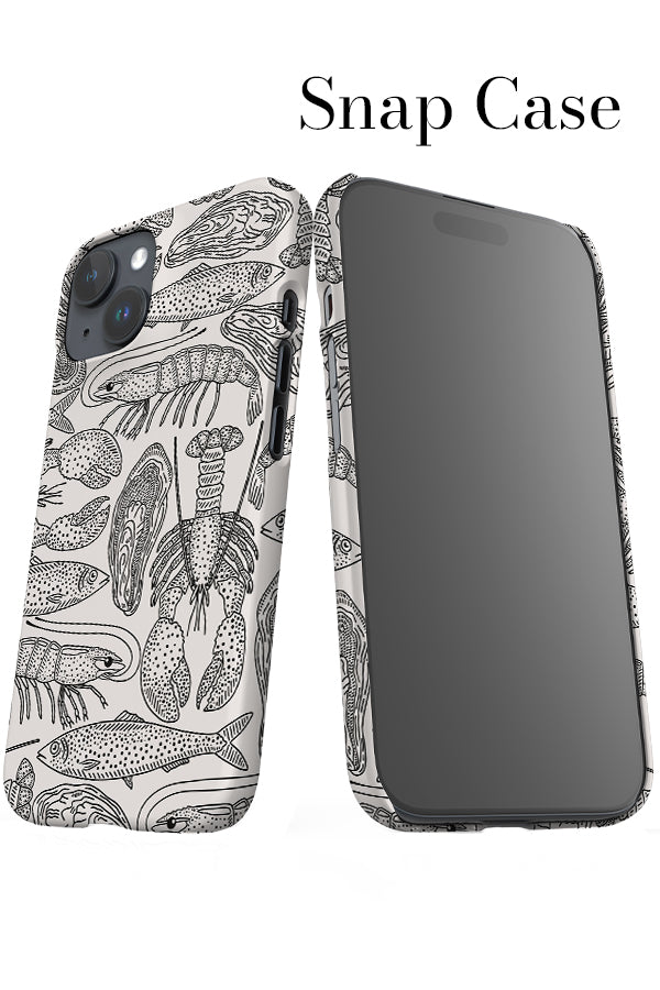 Mixed Ocean Creatures Snap iPhone Phone Case (Black & White) | Harper & Blake