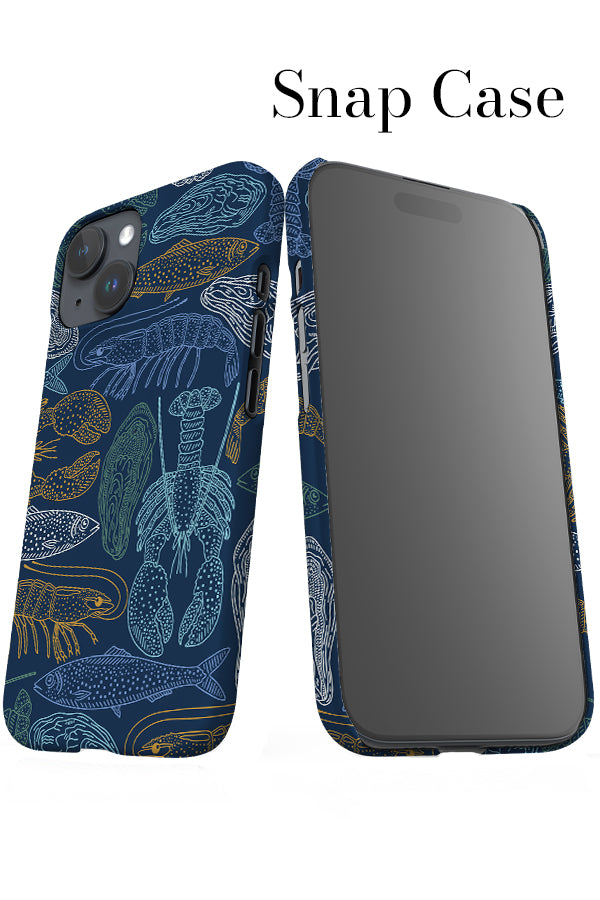 Mixed Ocean Creatures iPhone Snap Phone Case (Navy Multi) | Harper & Blake