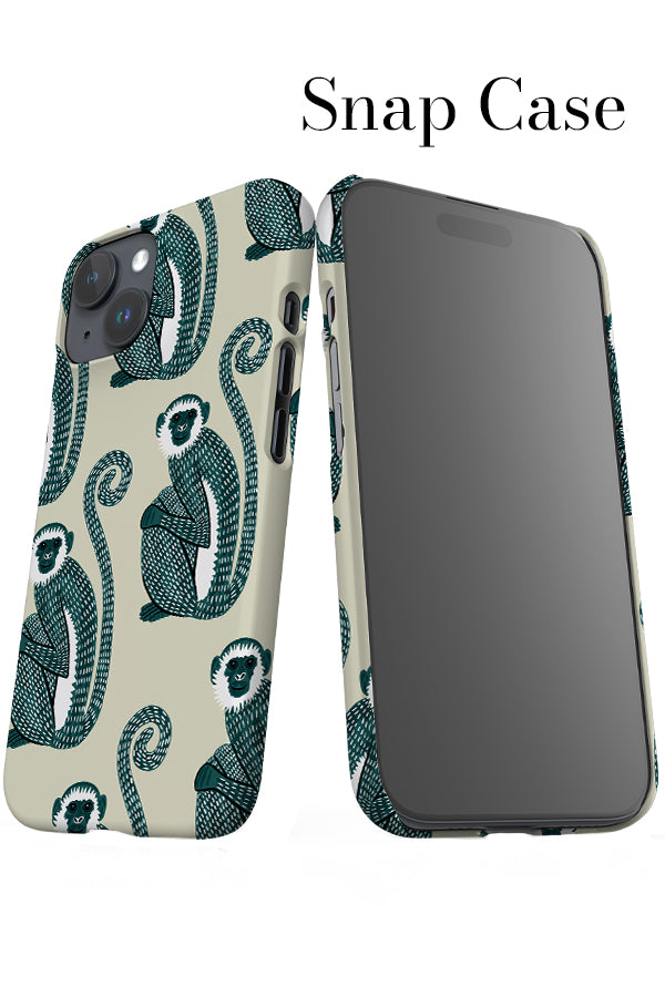 Monkey Scatter iPhone Snap Phone Case (Mint) | Harper & Blake