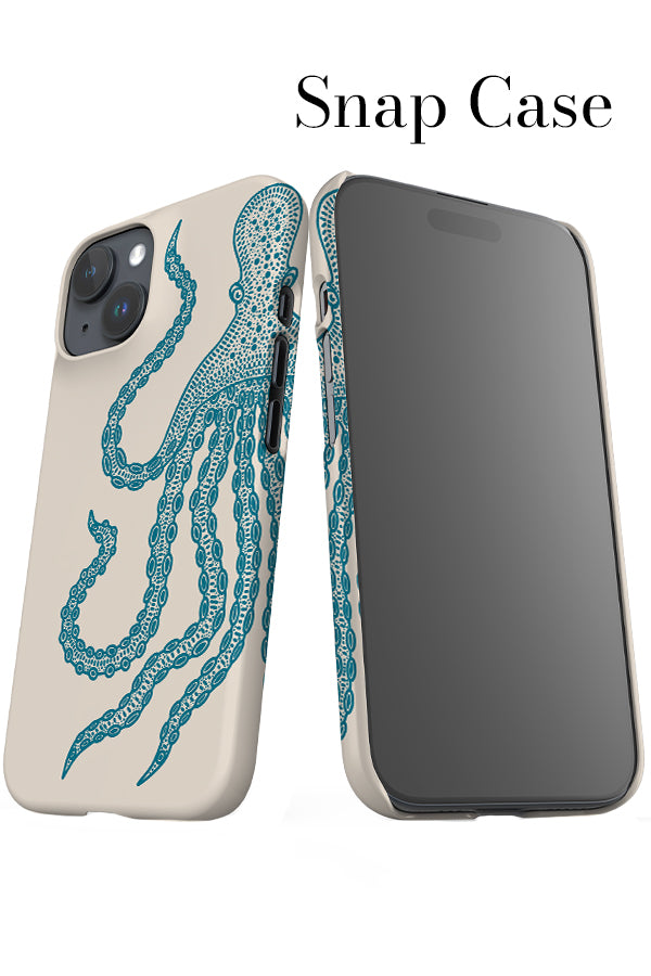Octopus Placement iPhone Snap Phone Case (Beige Blue) | Harper & Blake