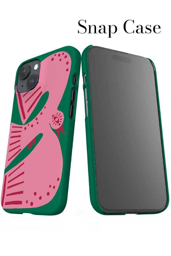Placement Bird iPhone Snap Phone Case (Green Pink) | Harper & Blake