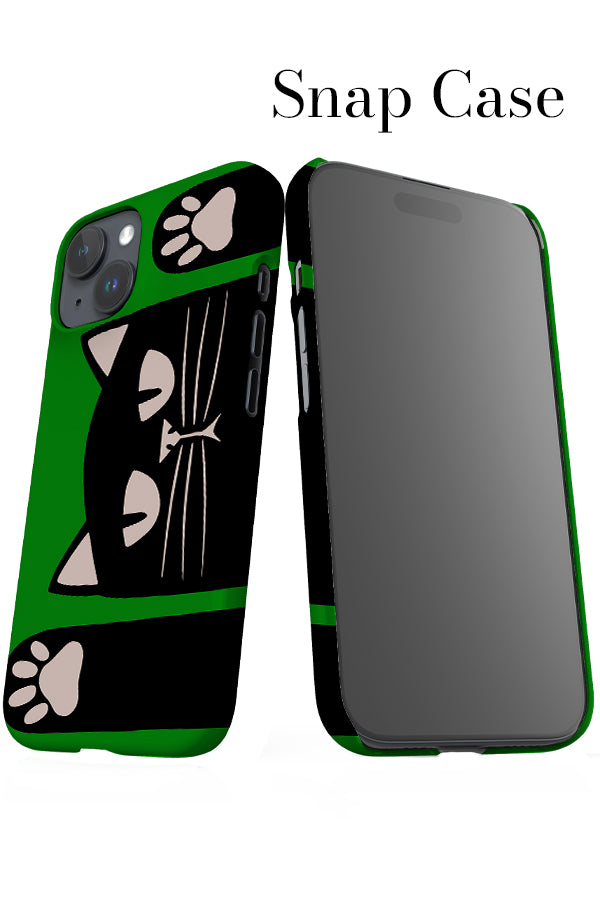 Playful Cat iPhone Snap Phone Case (Green) | Harper & Blake