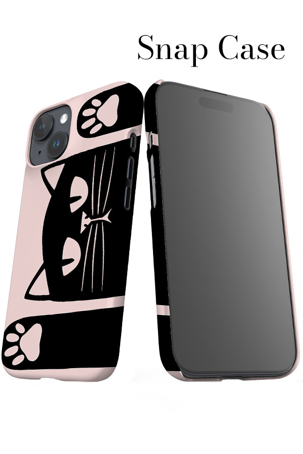 Playful Cat iPhone Snap Phone Case (Pink Black) | Harper & Blake