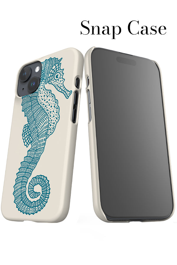 Seahorse iPhone Snap Phone Case (Beige Blue) | Harper & Blake