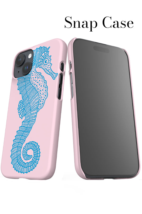 Seahorse iPhone Snap Phone Case (Pink & Blue) | Harper & Blake