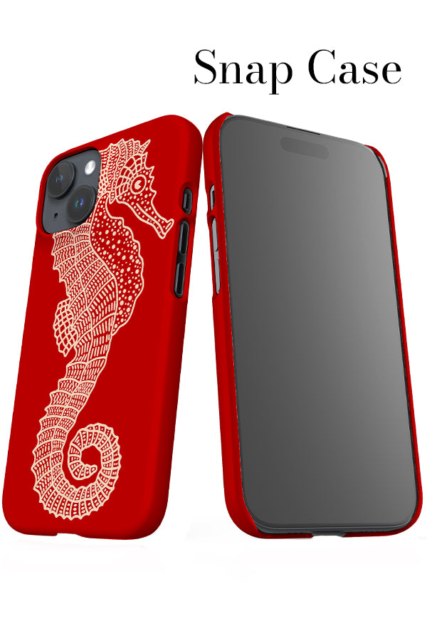 Seahorse iPhone Snap Phone Case (Red) | Harper & Blake