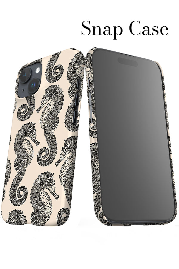 Seahorse Scatter iPhone Snap Phone Case (Black & White) | Harper & Blake