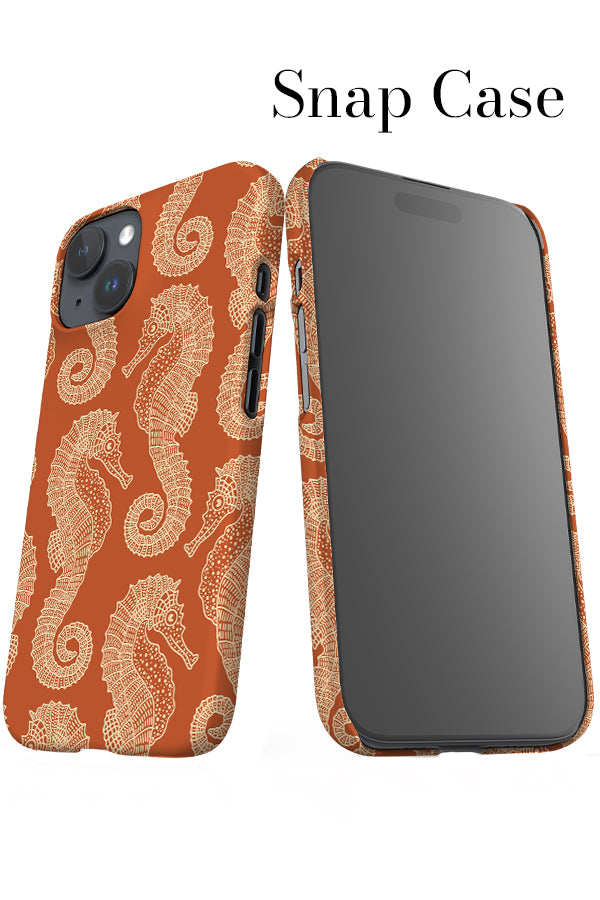 Seahorse Scatter iPhone Snap Phone Case (Burnt Orange Beige) | Harper & Blake