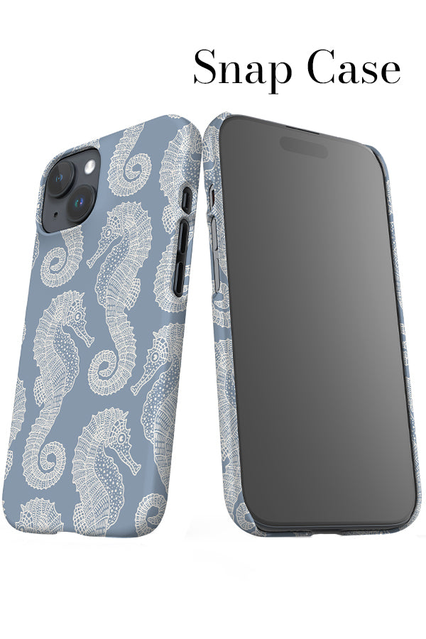 Seahorse Scatter iPhone Snap Phone Case (Dusty Blue) | Harper & Blake