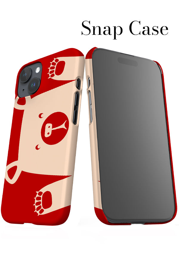 Shocked Bear iPhone Phone Case (Red) | Harper & Blake