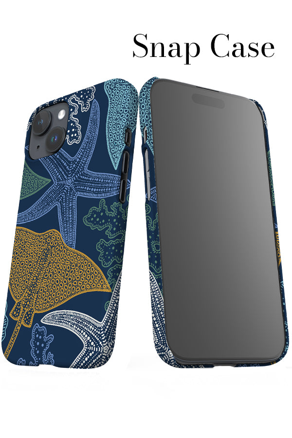 Stingray & Starfish iPhone Snap Phone Case (Navy) | Harper & Blake