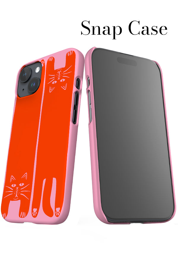 Two Cats iPhone Snap Phone Case (Pink & Red) | Harper & Blake