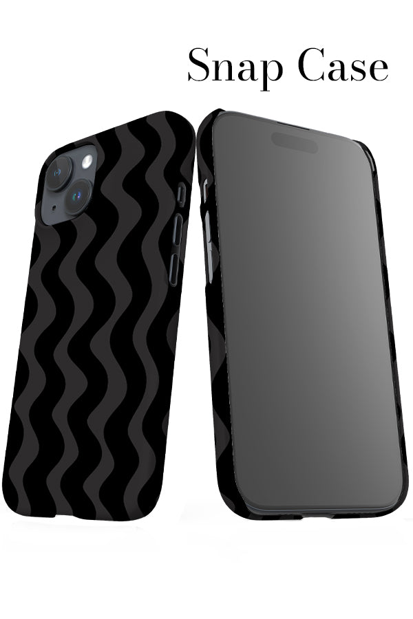 Vertical Waves iPhone Snap Phone Case (Grey Black) | Harper & Blake