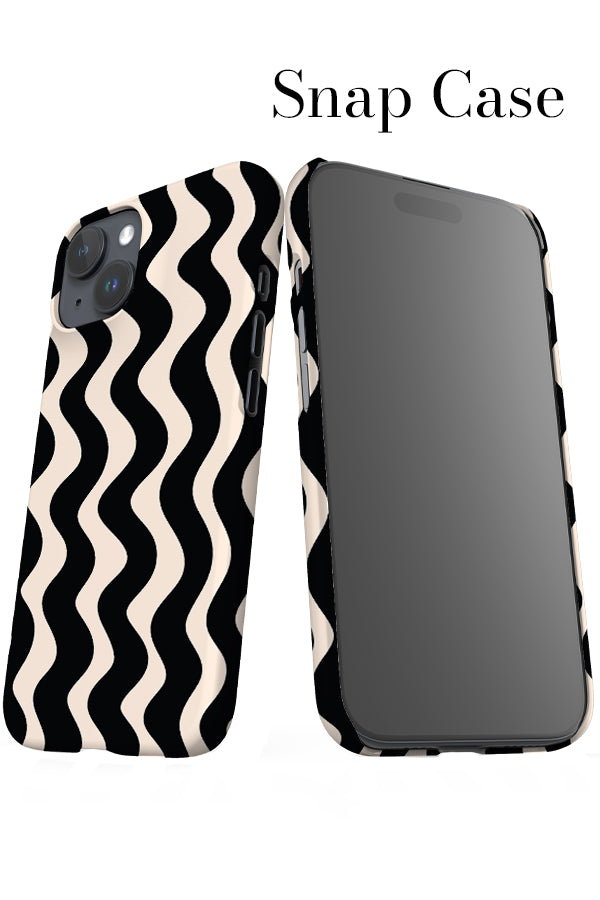Vertical Waves iPhone Snap Phone Case (Peach Black) | Harper & Blake