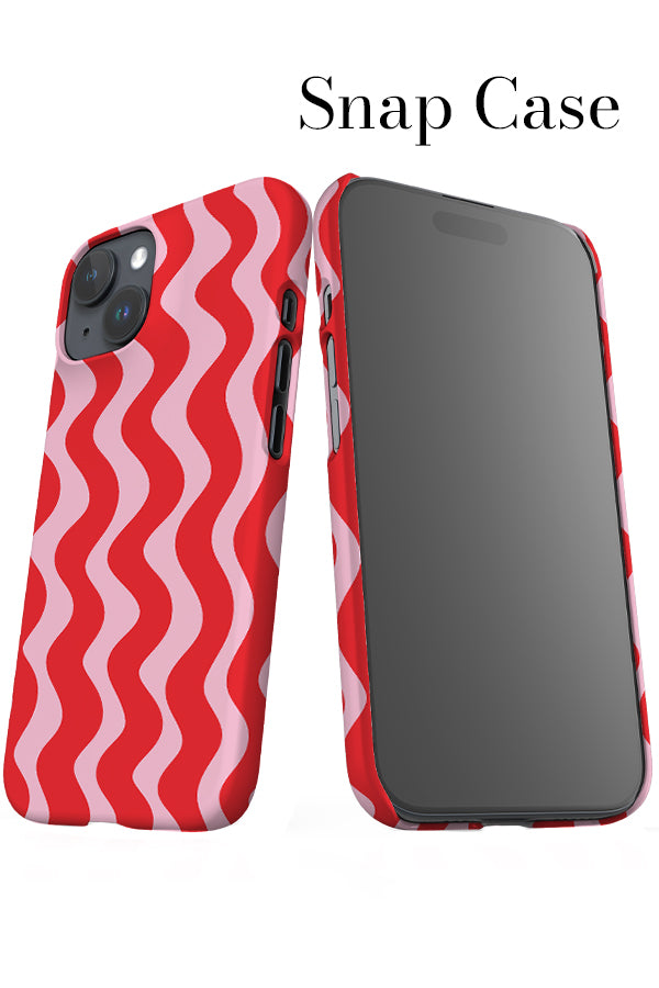 Vertical Waves iPhone Phone Case (Pink Red) | Harper & Blake