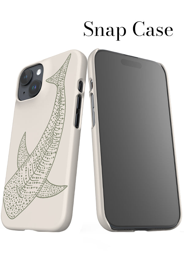 Whale Shark iPhone Snap Phone Case (Linen Moss Green) | Harper & Blake
