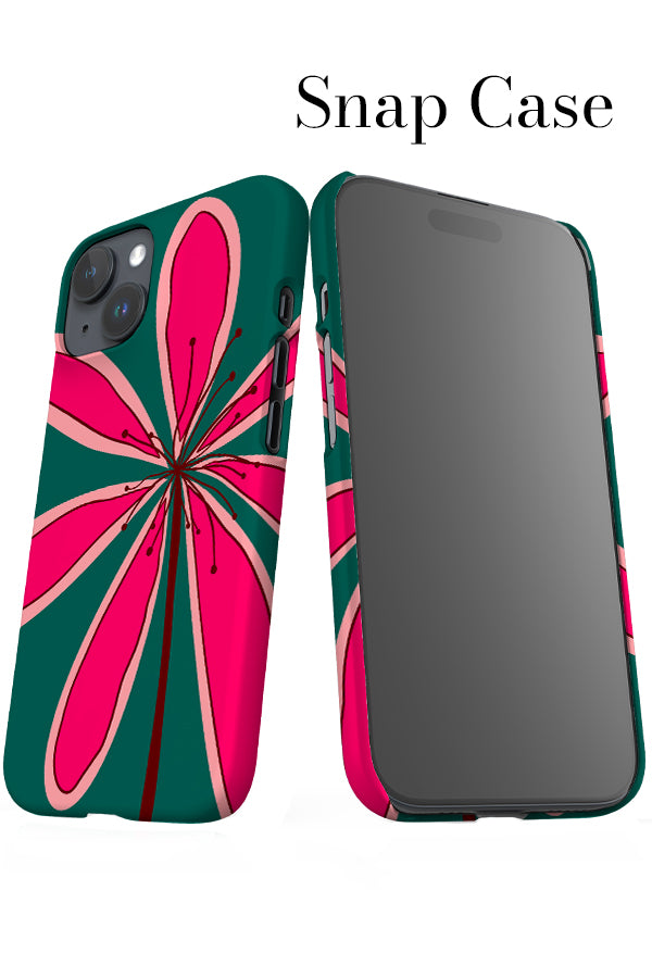 Flower Oversized Placement iPhone Snap Phone Case (Teal) | Harper & Blake