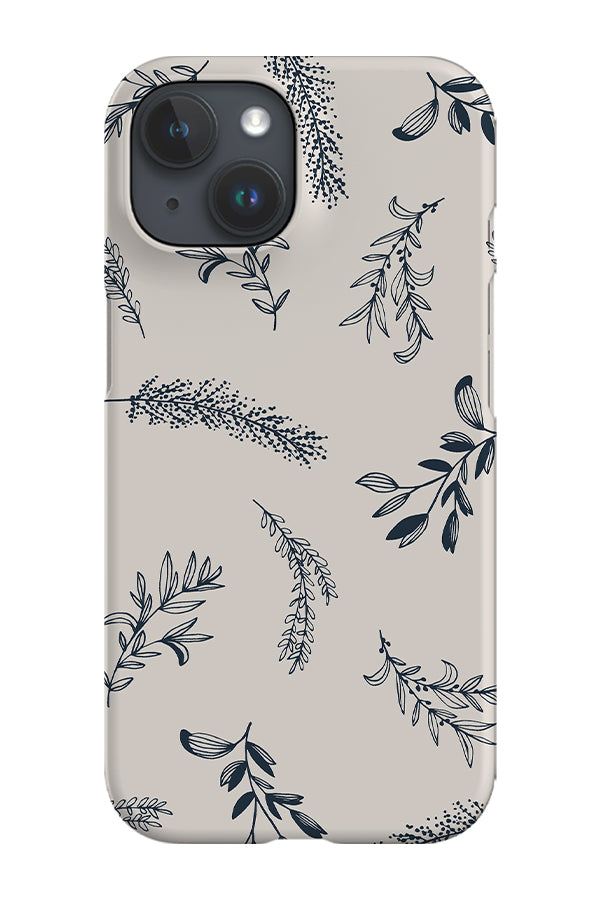 Botanical Flowers Line Art Phone Case (Off White) | Harper & Blake