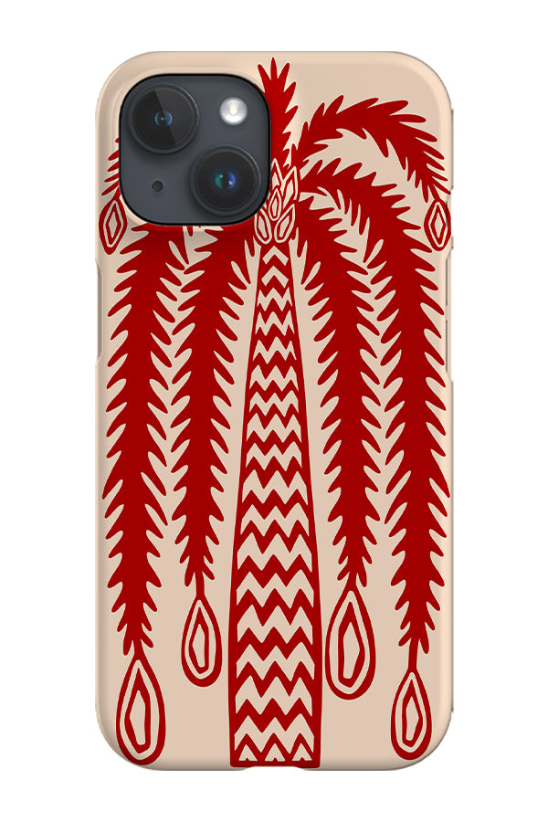 Bold Graphic Palm Tree Phone Case (Red)