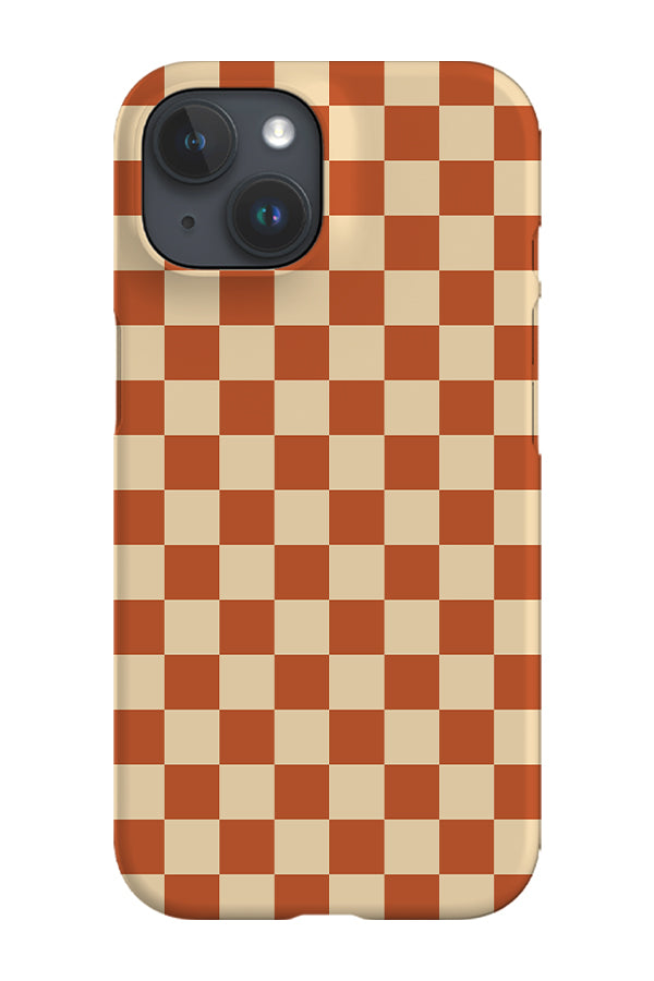 Checkered Phone Case (Burnt Orange Beige) | Harper & Blake