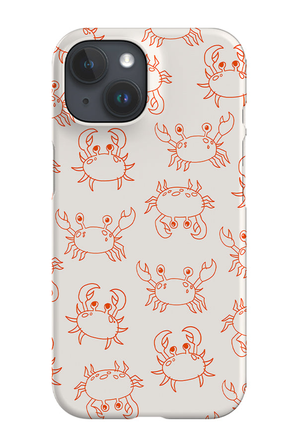 Crab Doodle Scatter Phone Case (Orange) | Harper & Blake